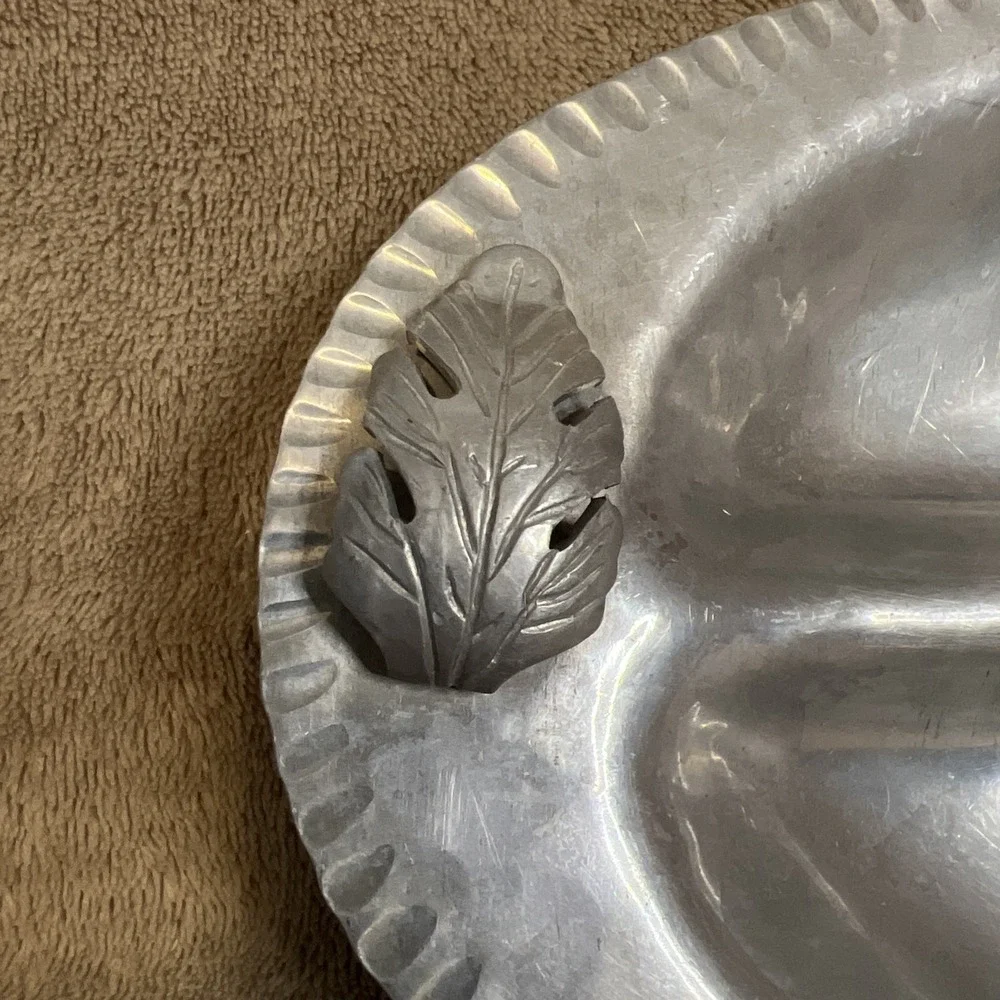 Vintage Trade Continental Mark Silverlook Hand Wrought Aluminum Divided Tray 637